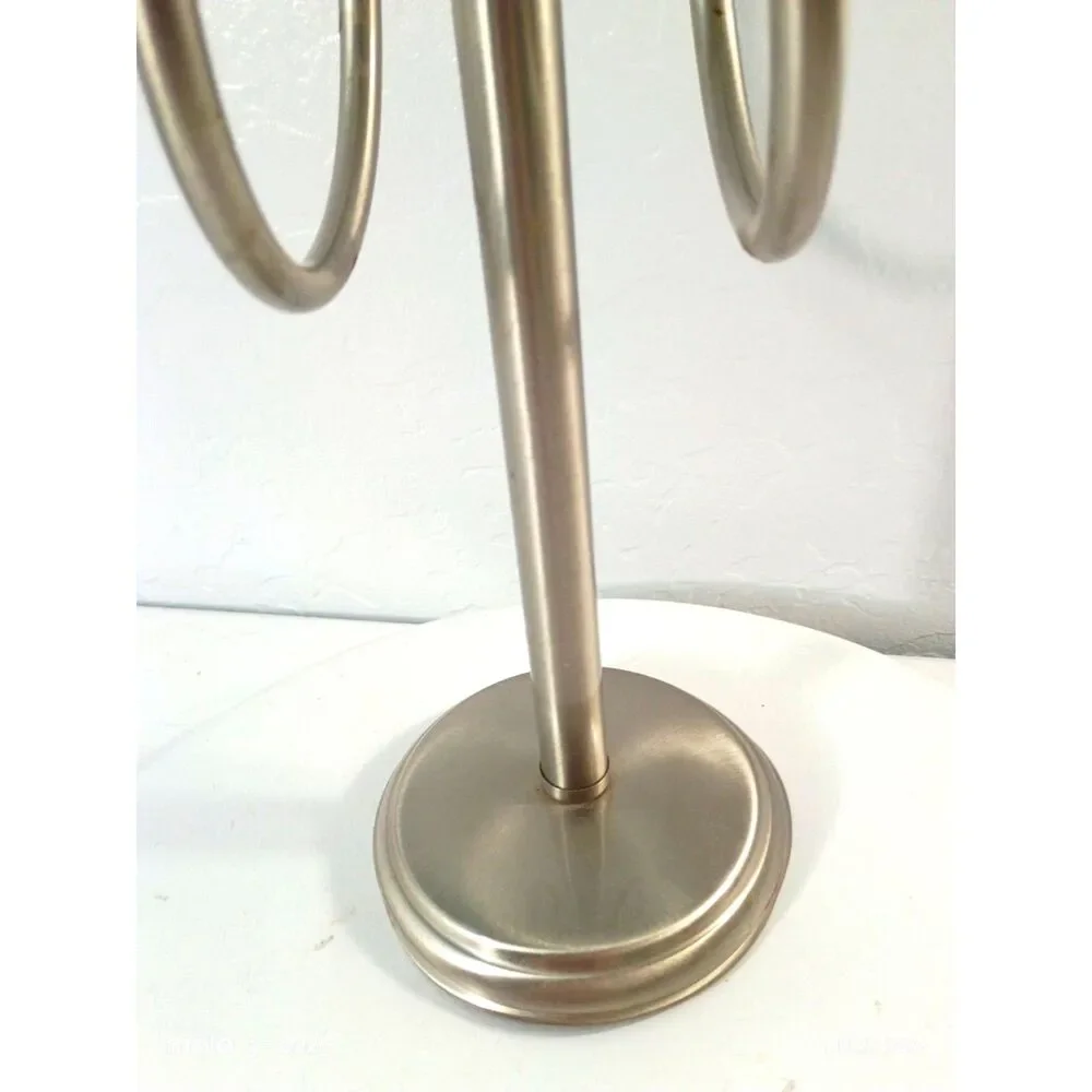 Vintage Silver Wire Tabletop Hand Towel Stand Holder
